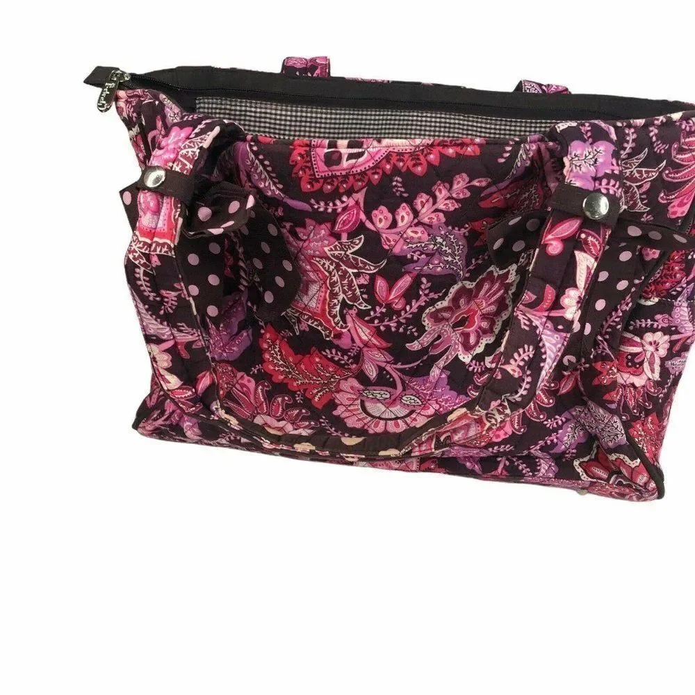 Belvah Diaper Bag Paisley Brown Pink Changing Pad
